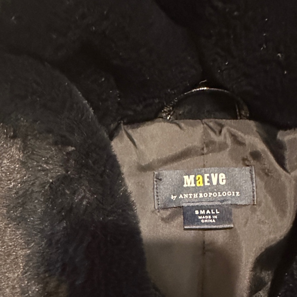 Anthropologie Black Faux Fur Coat - Picture 2 of 4